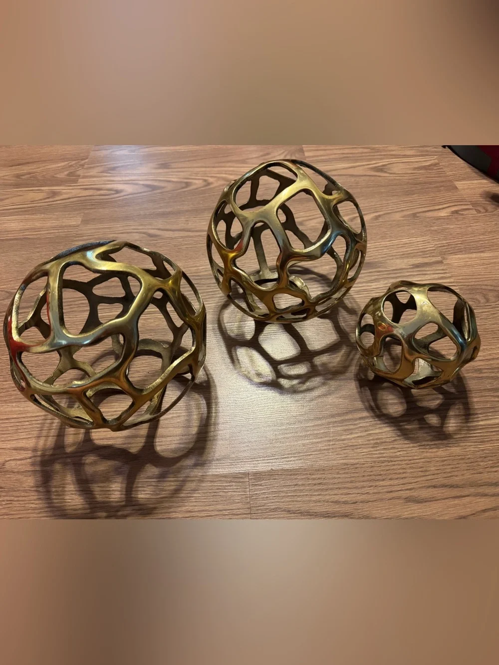 Decorative Openwork Metal Orb Set - Accent